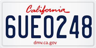 CA license plate 6UEO248