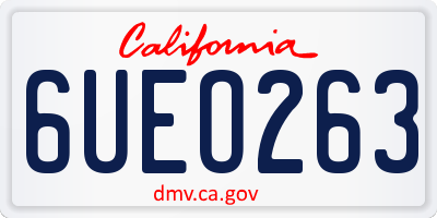 CA license plate 6UEO263