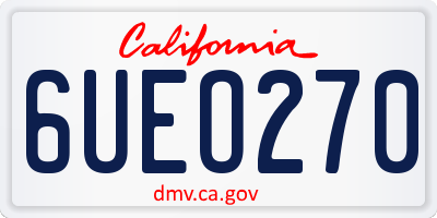 CA license plate 6UEO270