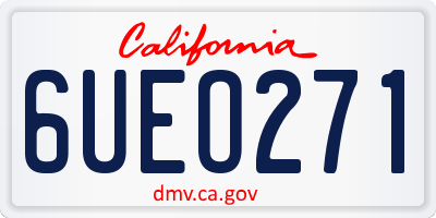 CA license plate 6UEO271