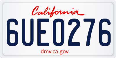 CA license plate 6UEO276
