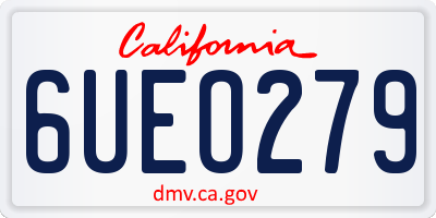 CA license plate 6UEO279