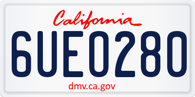 CA license plate 6UEO280
