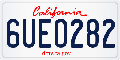 CA license plate 6UEO282