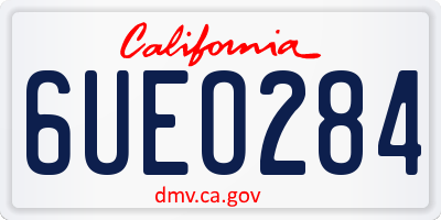 CA license plate 6UEO284