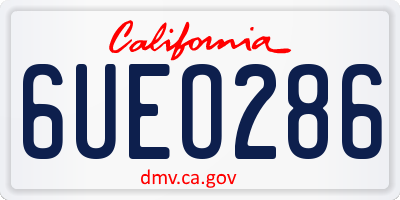 CA license plate 6UEO286