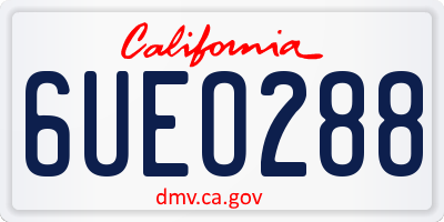 CA license plate 6UEO288