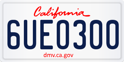 CA license plate 6UEO300