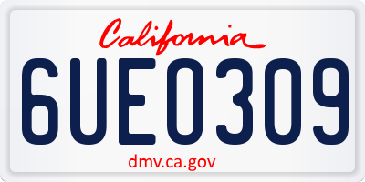 CA license plate 6UEO309