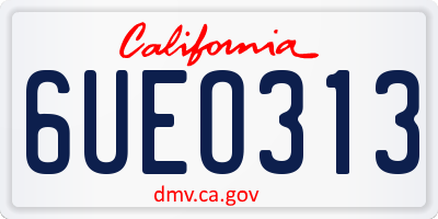 CA license plate 6UEO313