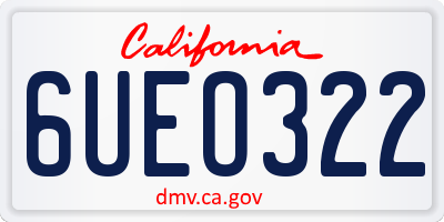 CA license plate 6UEO322