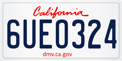 CA license plate 6UEO324