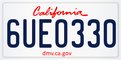 CA license plate 6UEO330