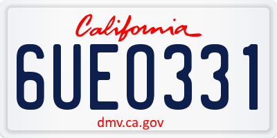 CA license plate 6UEO331