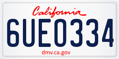 CA license plate 6UEO334