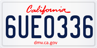 CA license plate 6UEO336