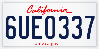 CA license plate 6UEO337