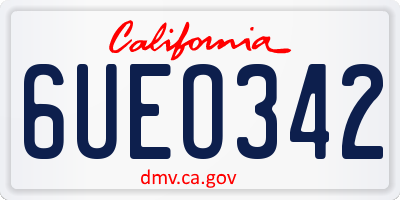 CA license plate 6UEO342