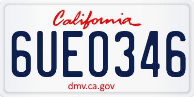 CA license plate 6UEO346