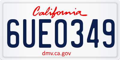 CA license plate 6UEO349