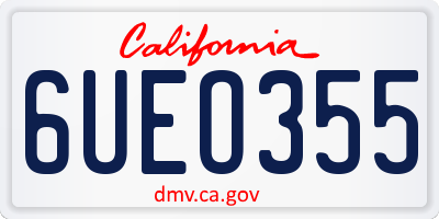 CA license plate 6UEO355