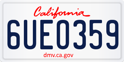 CA license plate 6UEO359