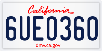 CA license plate 6UEO360