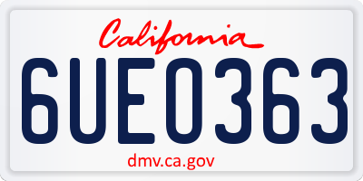 CA license plate 6UEO363