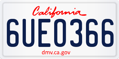 CA license plate 6UEO366