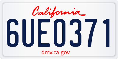 CA license plate 6UEO371