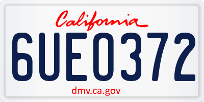 CA license plate 6UEO372