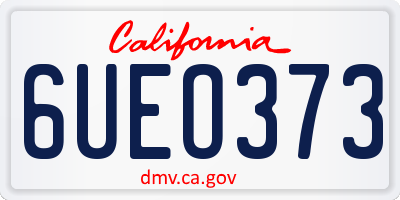 CA license plate 6UEO373