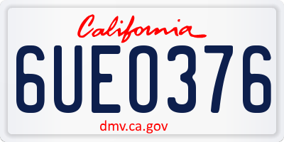 CA license plate 6UEO376