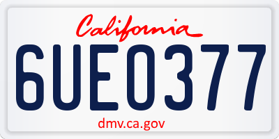 CA license plate 6UEO377