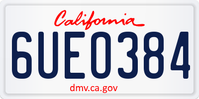 CA license plate 6UEO384