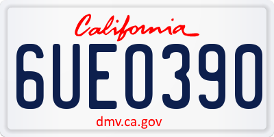 CA license plate 6UEO390