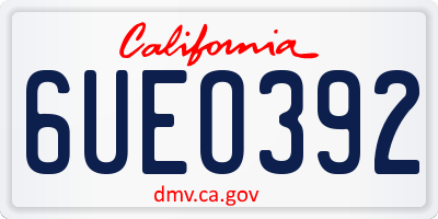 CA license plate 6UEO392