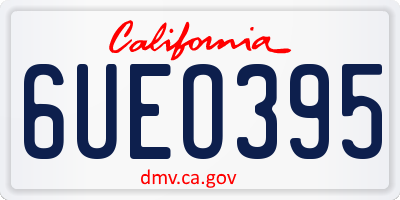 CA license plate 6UEO395