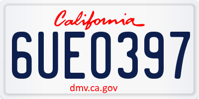 CA license plate 6UEO397