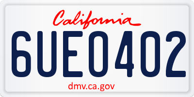 CA license plate 6UEO402