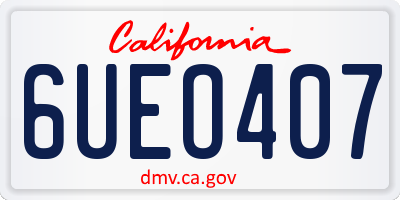 CA license plate 6UEO407
