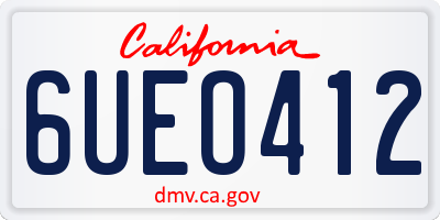 CA license plate 6UEO412