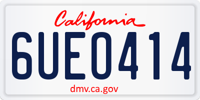 CA license plate 6UEO414