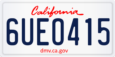 CA license plate 6UEO415