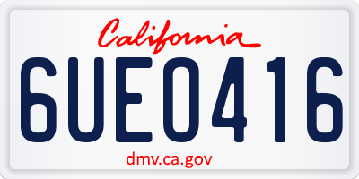 CA license plate 6UEO416