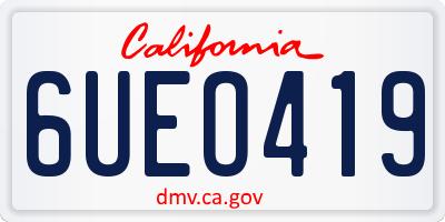 CA license plate 6UEO419