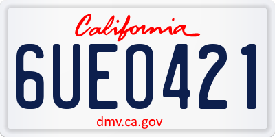 CA license plate 6UEO421