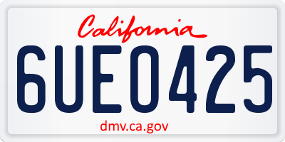 CA license plate 6UEO425