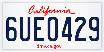CA license plate 6UEO429