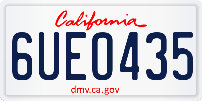 CA license plate 6UEO435